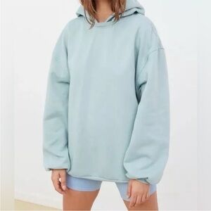 For Love & Lemons Leisure Blue Oversized Hoodie Size XS NWT